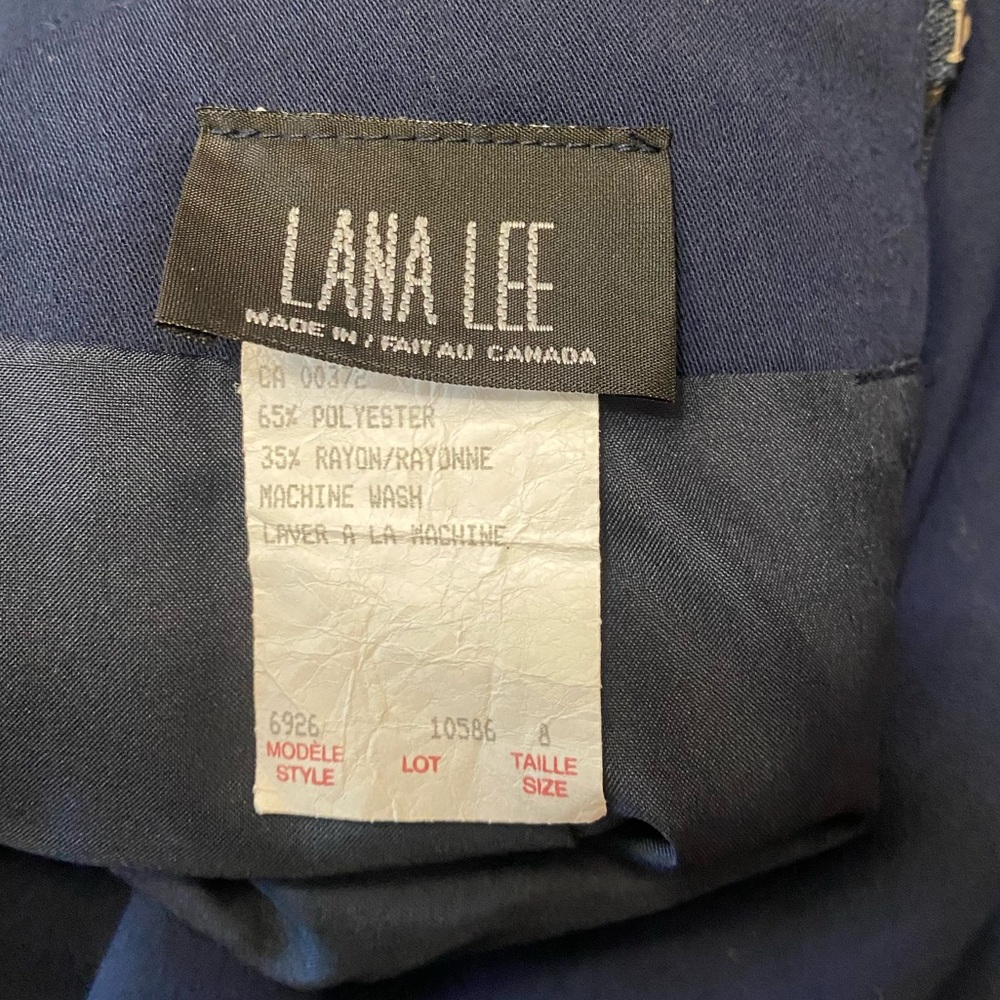 Vintage 90s Lana Lee Navy Rise High Rise Pencil Column Midi Skirt Size 8 - Picture 11 of 12